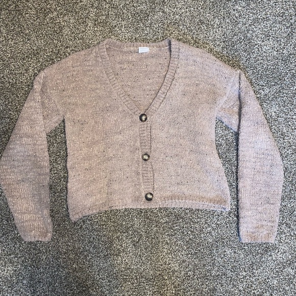 Button-Up Cropped Sweater - Picture 1 of 4